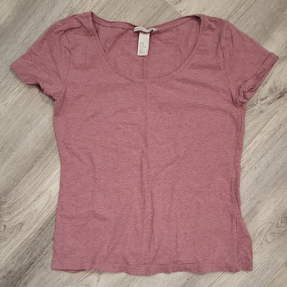 H&M Pink Fitted Short Sleeve T-Shirt - Picture 1 of 3